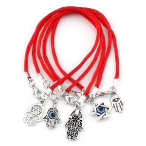 5 Red String Bracelet Evil Eye Hamsa Magen David